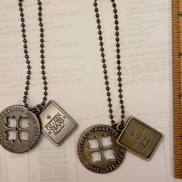 Patricia Nash 15 Years Anniversary Handbag Tag Brushed Nickel or Br'd Bronze NEW - Picture 1 of 6